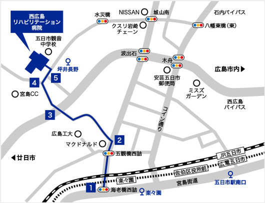 国道2号線(宮島街道)から